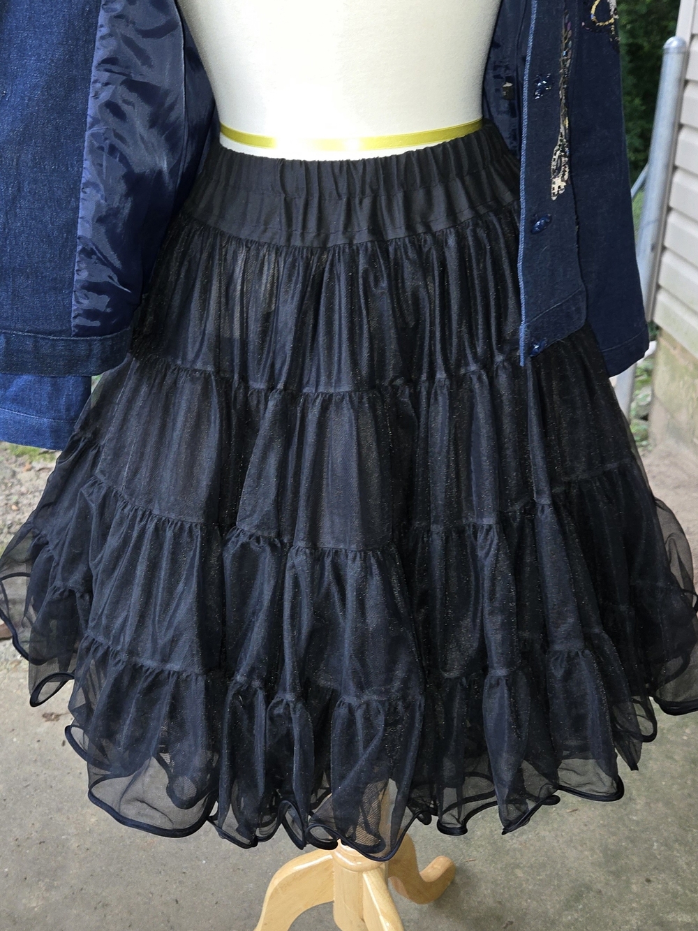 Vintage Malco Modes Partners Please 565 Black Petticoat Crinoline Size S USA